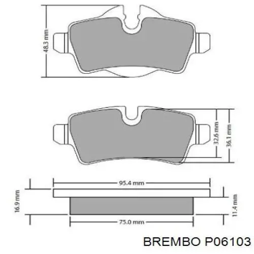 Купити P06103 Brembo Задні колодки