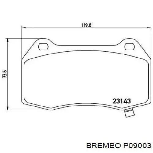 Передні тормозні колодки P09003 Brembo