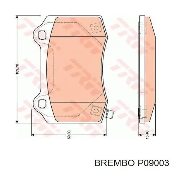 Тормозні колодки Brembo P09003