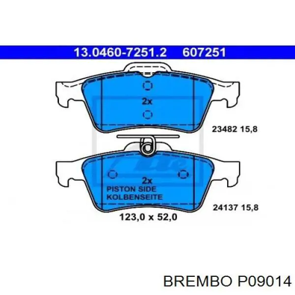 Купити P09014 Brembo Задні колодки