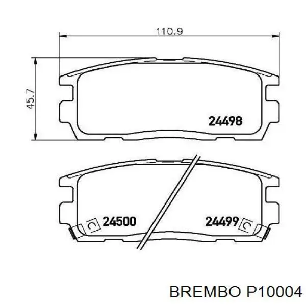 Купити P10004 Brembo Задні колодки