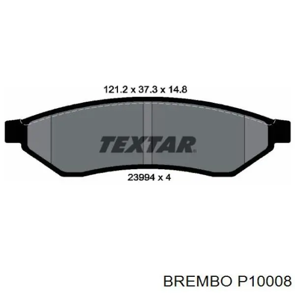 Задні гальмівні колодки Brembo P10008 ціна, від 17.47 USD