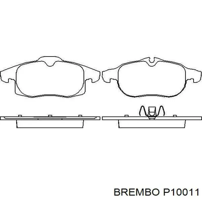 P10011 Brembo колодки гальмівні передні, дискові
