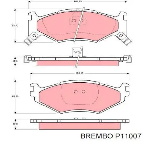 P11007 Brembo колодки гальмівні передні, дискові