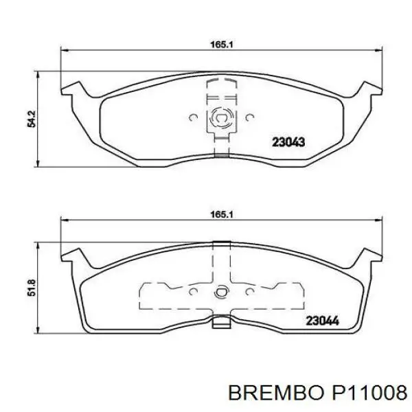 Передні тормозні колодки P11008 Brembo