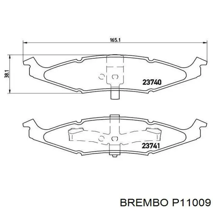 P11009 Brembo колодки гальмівні передні, дискові