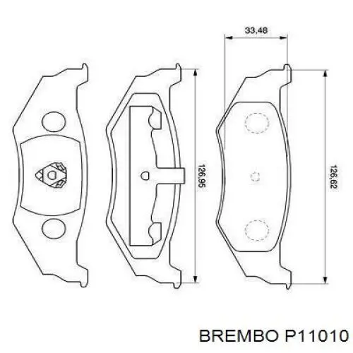 P11010 Brembo Колодки гальмівні задні, дискові