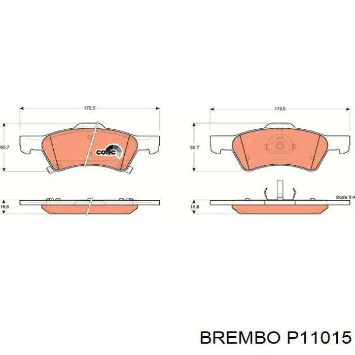 Передні тормозні колодки P11015 Brembo