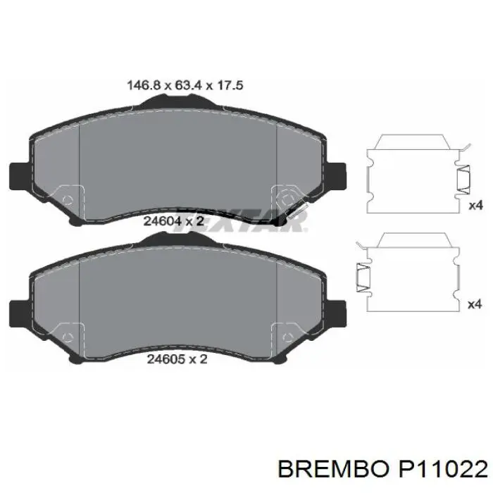 Купити P11022 Brembo Колодки гальмівні передні, дискові