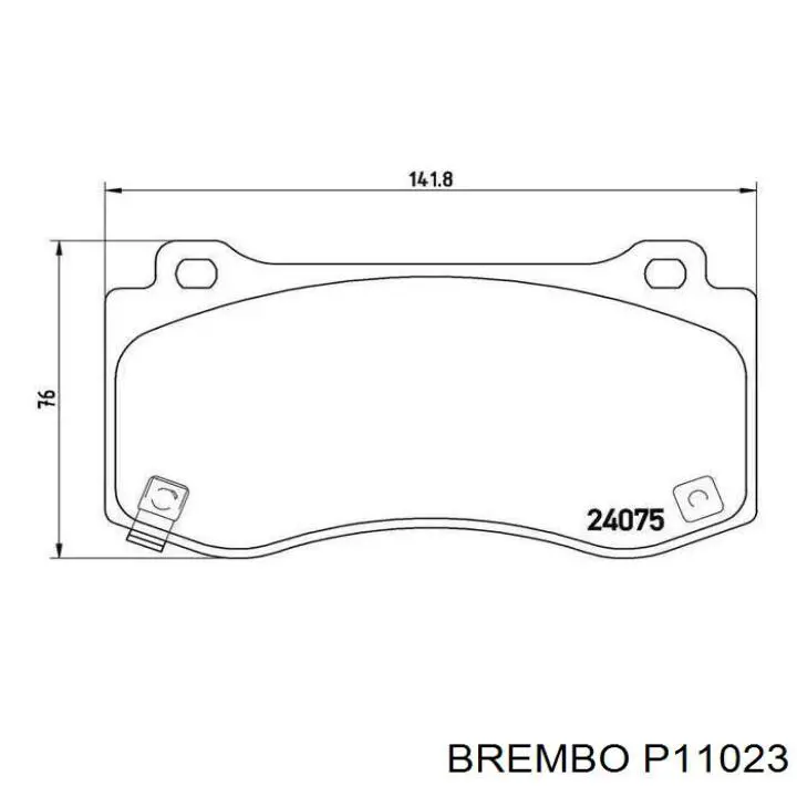 P11023 Brembo колодки гальмівні передні, дискові
