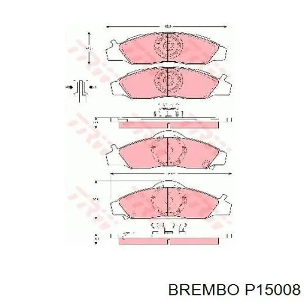 P15008 Brembo колодки гальмівні передні, дискові
