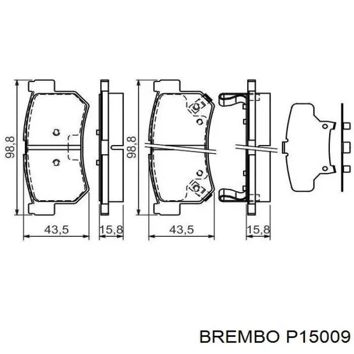 Купити P15009 Brembo Задні колодки