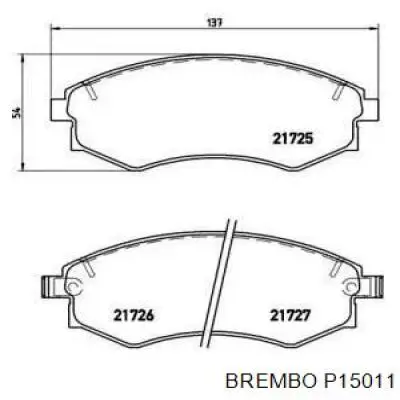 Колодки гальмівні передні, дискові P15011 Brembo