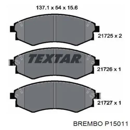 Купити P15011 Brembo Колодки гальмівні передні, дискові