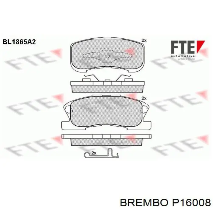Передні тормозні колодки P16008 Brembo