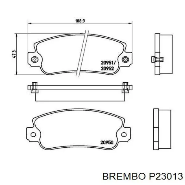 P23013 Brembo колодки гальмівні передні, дискові