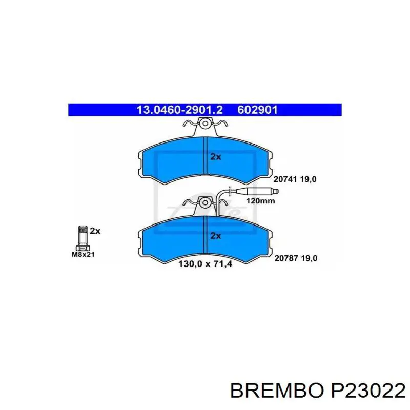 P23022 Brembo Передні гальмівні колодки