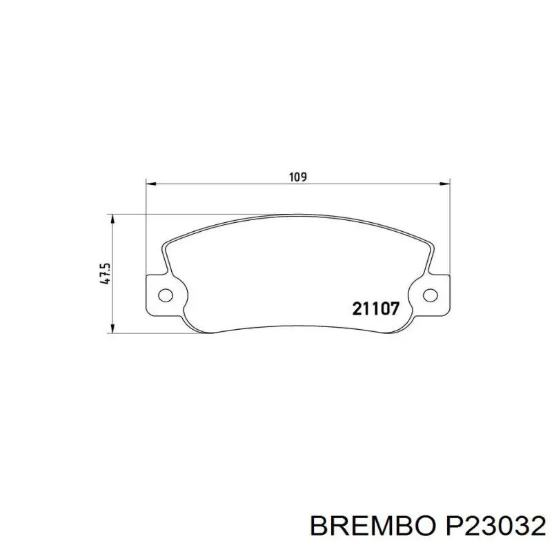 P23032 Brembo колодки гальмові задні, дискові