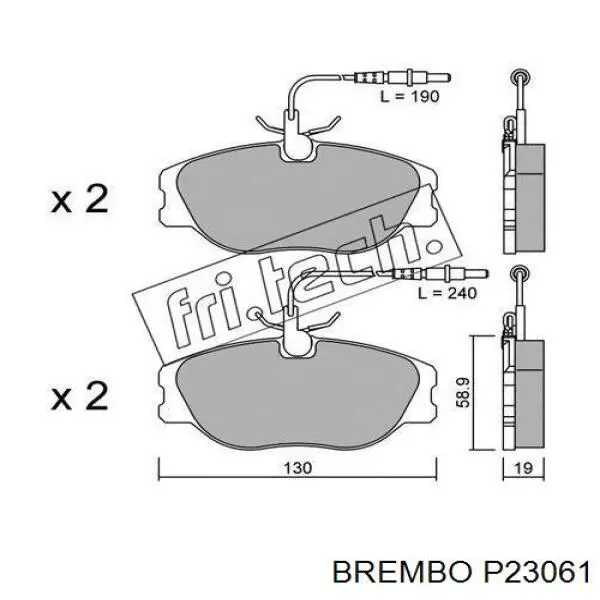 Тормозні колодки Brembo P23061