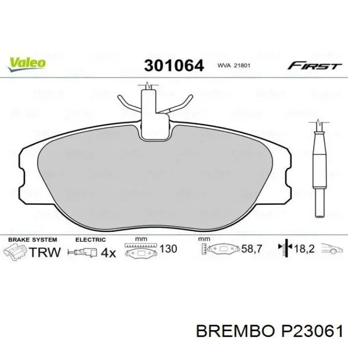 P23061 Brembo Передні гальмівні колодки
