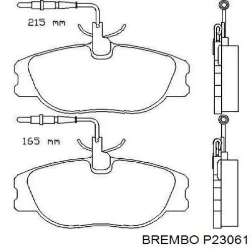 P23061 Brembo колодки гальмівні передні, дискові