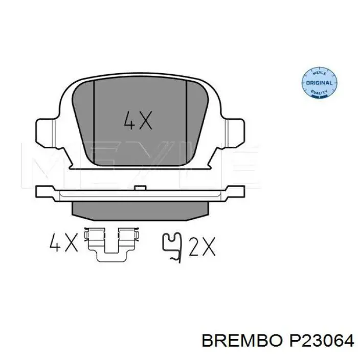 Купити P23064 Brembo Задні колодки