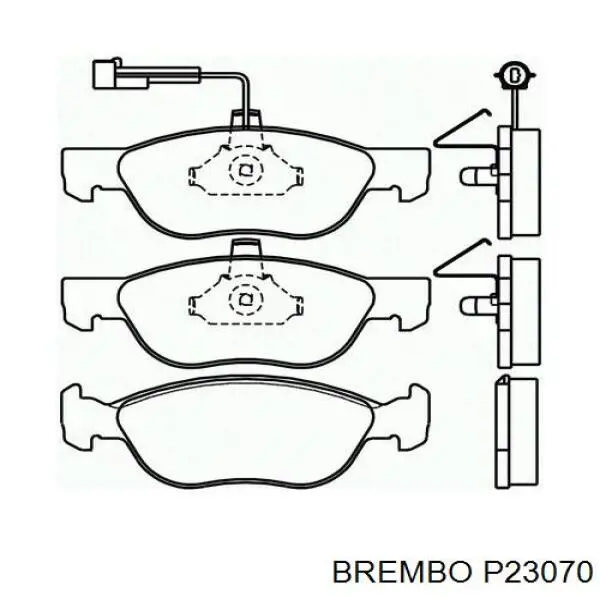 Купити P23070 Brembo Колодки гальмівні передні, дискові