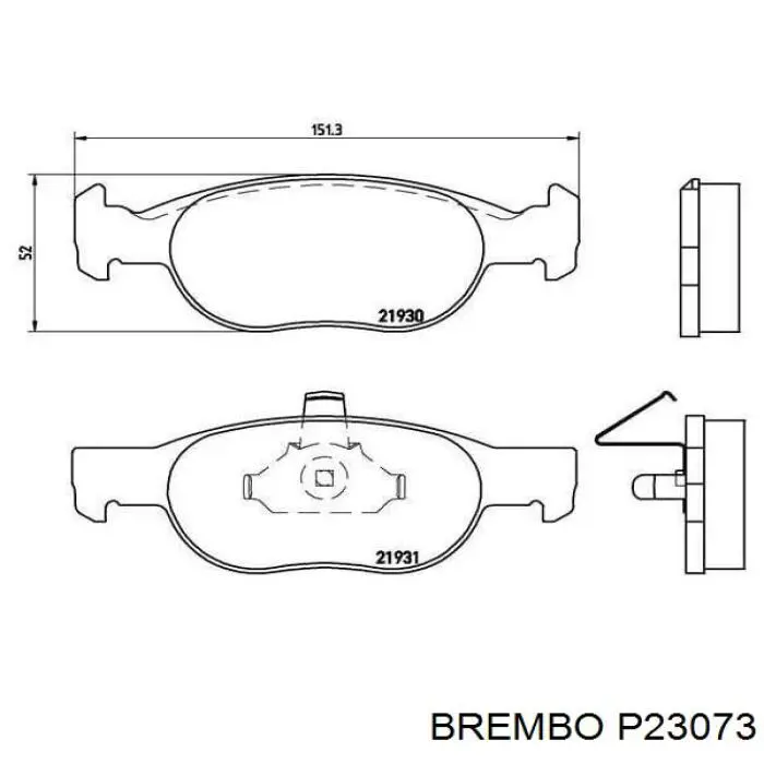 Колодки гальмівні передні, дискові P23073 Brembo