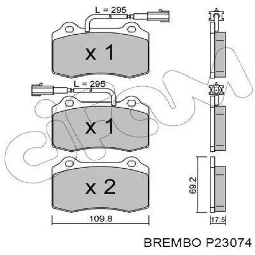 Тормозні колодки Brembo P23074