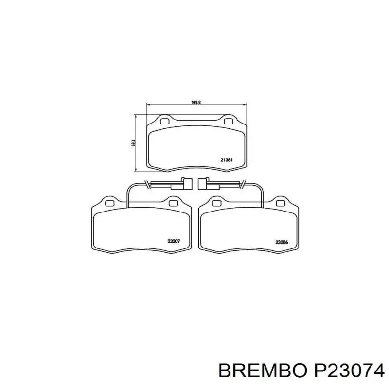 Купити P23074 Brembo Колодки гальмівні передні, дискові