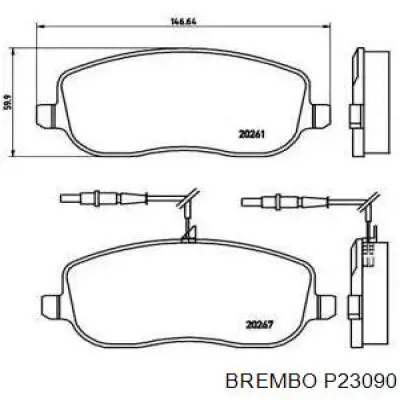 Передні тормозні колодки P23090 Brembo