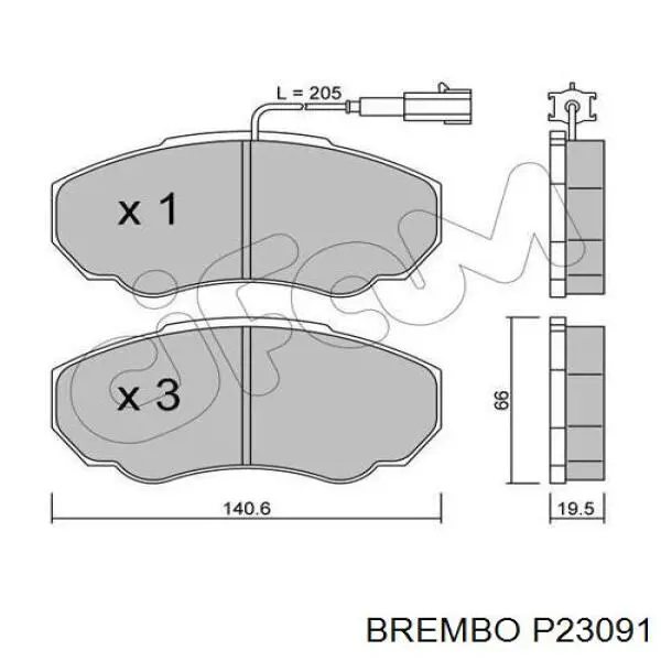 Гальмівні колодки Brembo P23091 ціна, від 21.14 USD