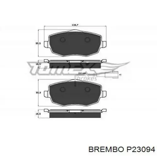 P23094 Brembo Передні гальмівні колодки