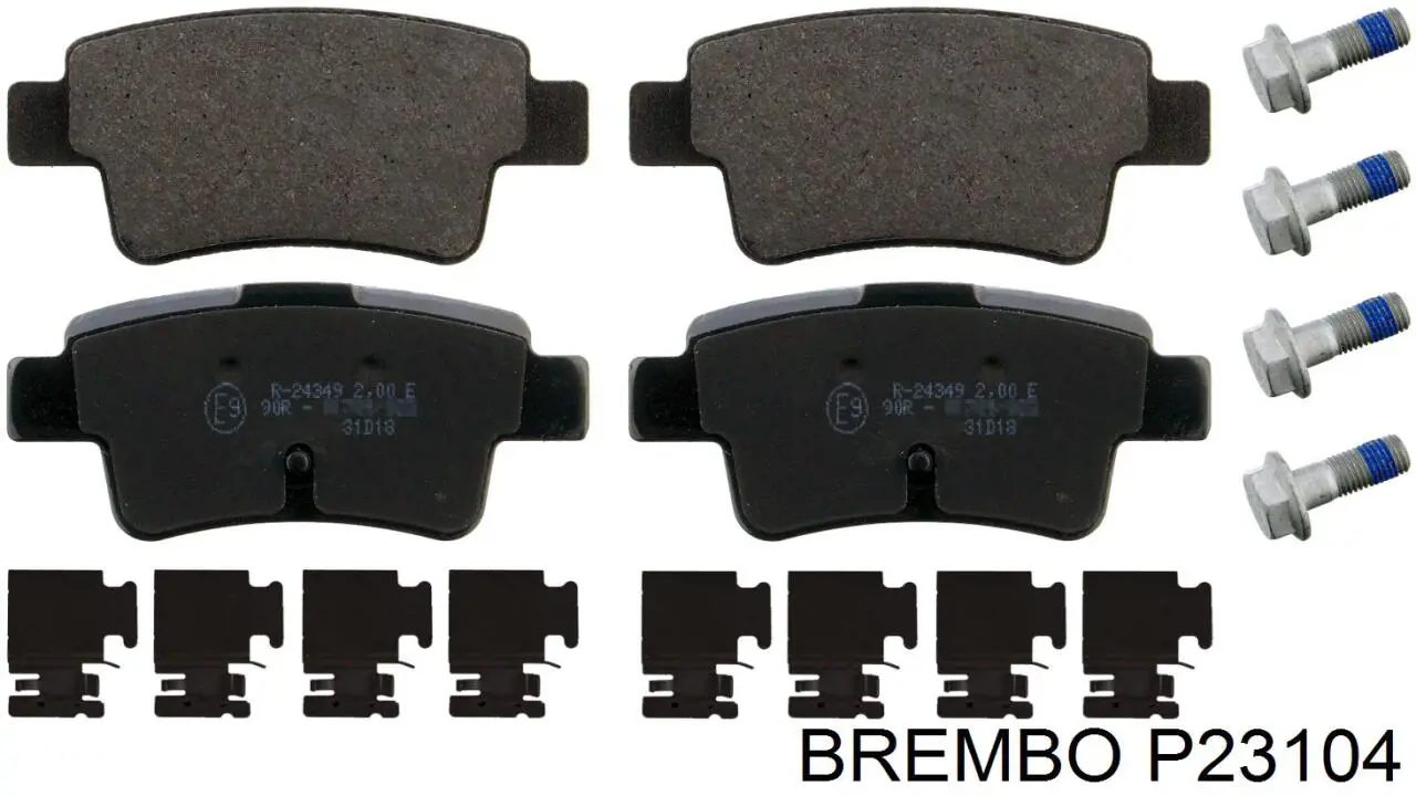 Колодки гальмові задні, дискові P23104 Brembo