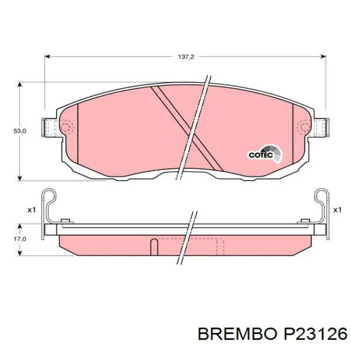 Купити P23126 Brembo Колодки гальмівні передні, дискові