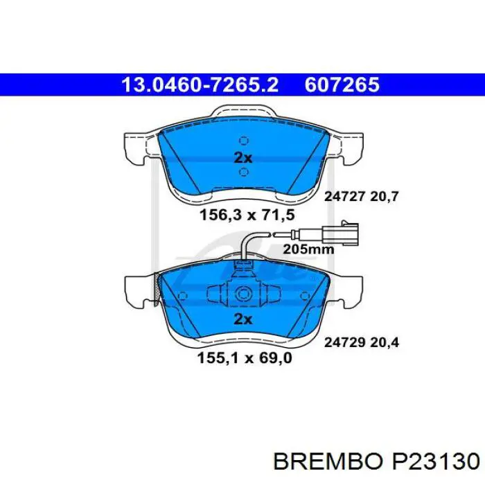 Купити P23130 Brembo Колодки гальмівні передні, дискові