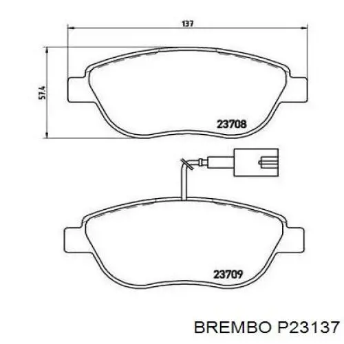 Гальмівні колодки Brembo P23137 ціна, від 20.32 USD