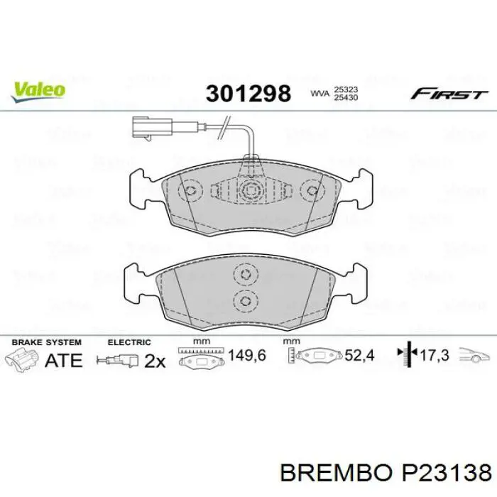 Передні тормозні колодки P23138 Brembo