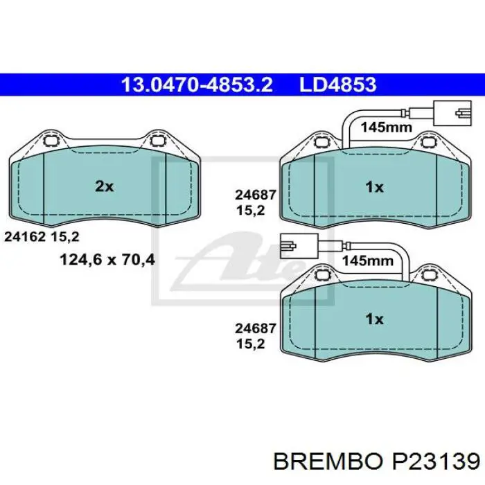 Тормозні колодки Brembo P23139