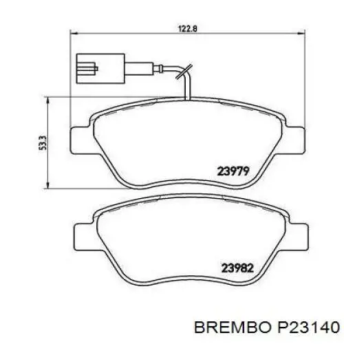 P23140 Brembo колодки гальмівні передні, дискові