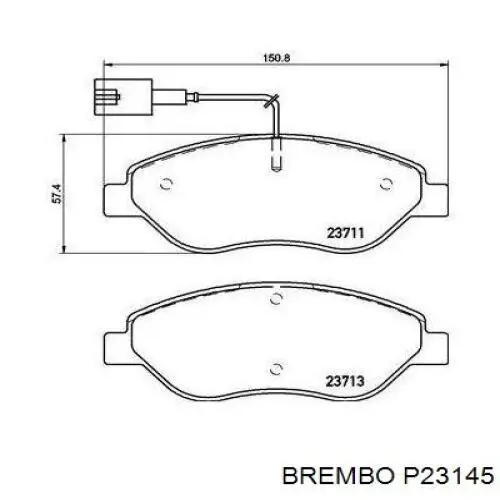 Передні тормозні колодки P23145 Brembo