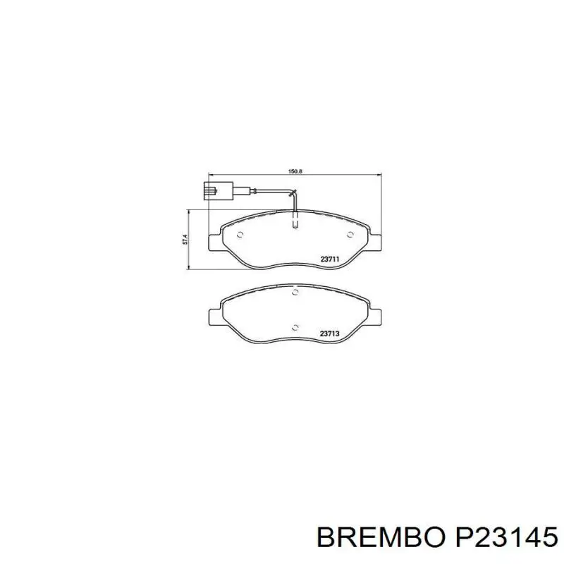 Купити P23145 Brembo Колодки гальмівні передні, дискові