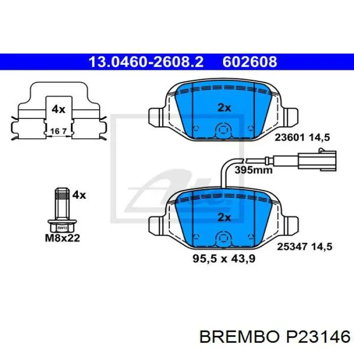 Купити P23146 Brembo Колодки гальмівні передні, дискові