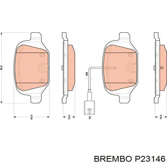 Тормозні колодки Brembo P23146