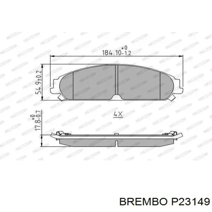 Купити P23149 Brembo Колодки гальмівні передні, дискові