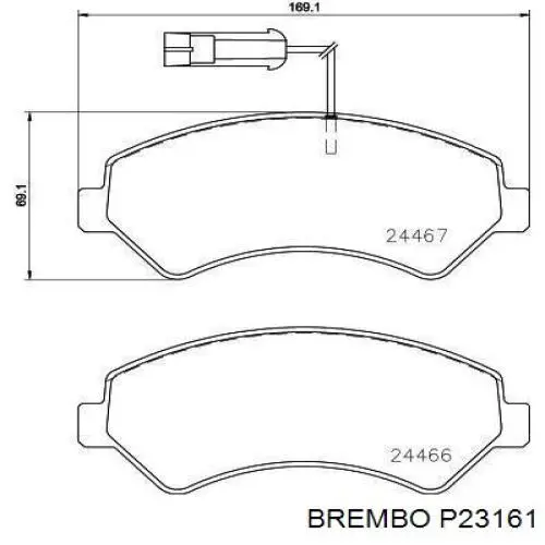 Колодки гальмівні передні, дискові P23161 Brembo