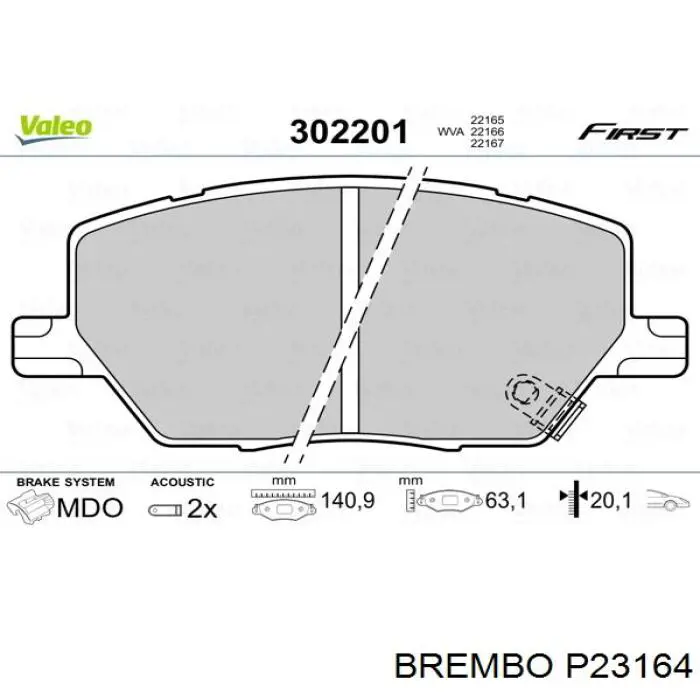 P23164 Brembo Передні гальмівні колодки