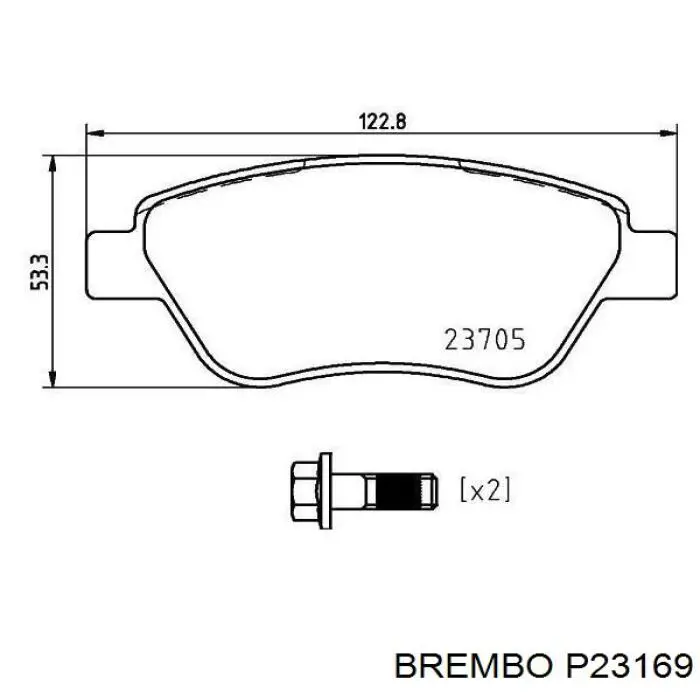 Передні тормозні колодки P23169 Brembo