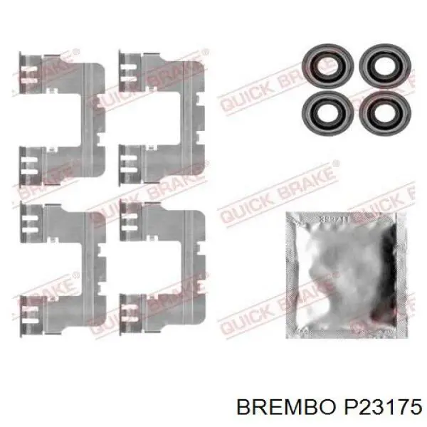 P23175 Brembo колодки гальмові задні, дискові