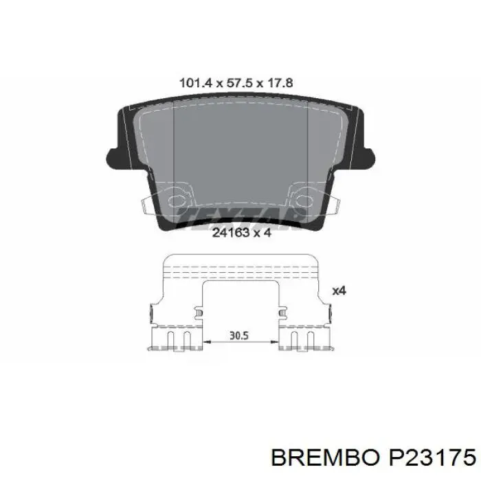 Купити P23175 Brembo Задні колодки